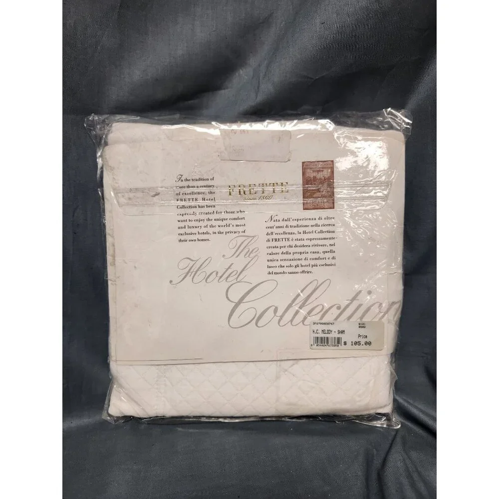 Frette Hotel Classic Melody Euro Sham 20 in x 20 in White 100% Cotton NEW! - Picture 2 of 7